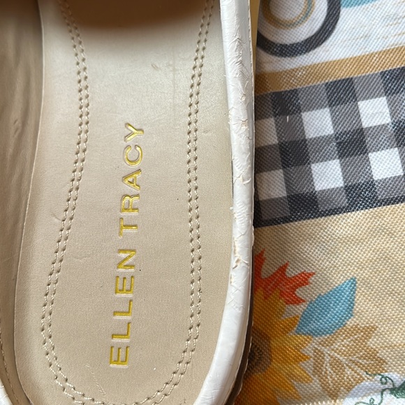 Ellen Tracy Scottie Yellow Leather Moccasin Mule Size 7.5 - Picture 6 of 10